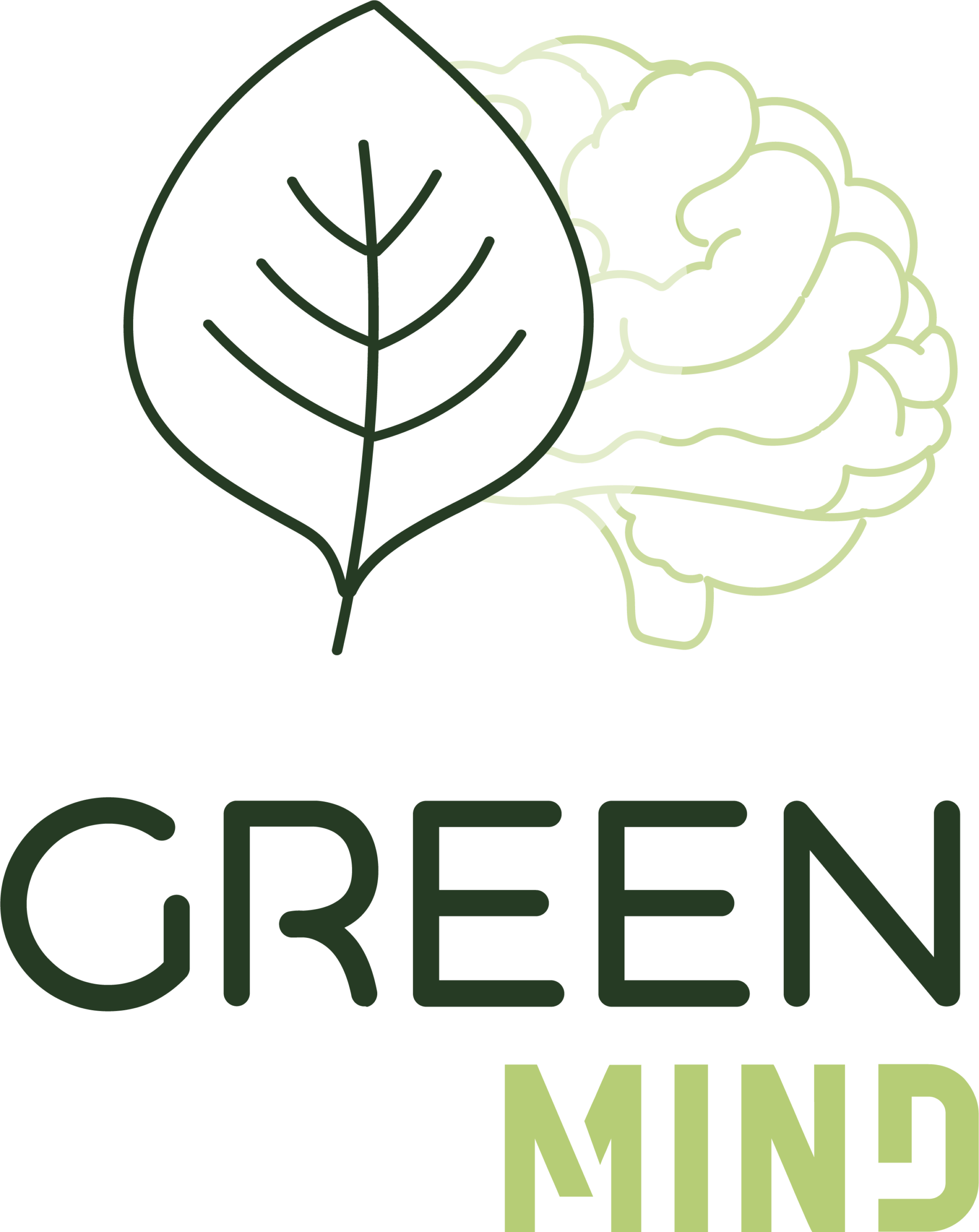 logo GreenMind, blad met ernaast hersenen